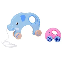 Drevený slon 2v1 – hračka na ťahanie