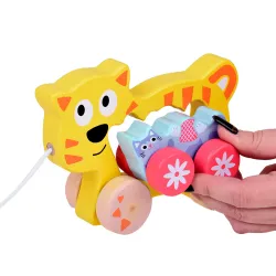 Drevená mačka 2v1 – hračka na ťahanie