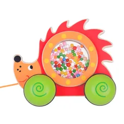 Drevený ježko – hračka na ťahanie