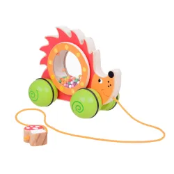 Drevený ježko – hračka na ťahanie