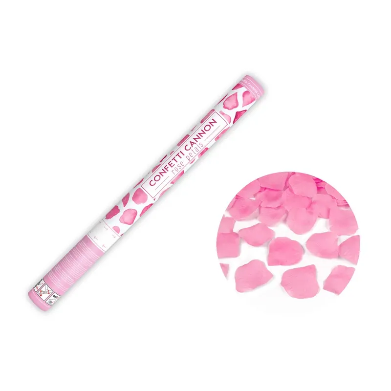 Konfety v tube – lupene ruží, ružové 60cm