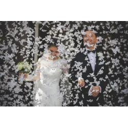 Konfety v&nbsp;tube – biele motýle, 80cm