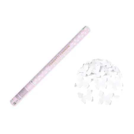 Konfety v&nbsp;tube – biele motýle, 80cm