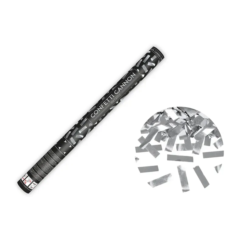 Konfety v&nbsp;tube – strieborné, 60cm