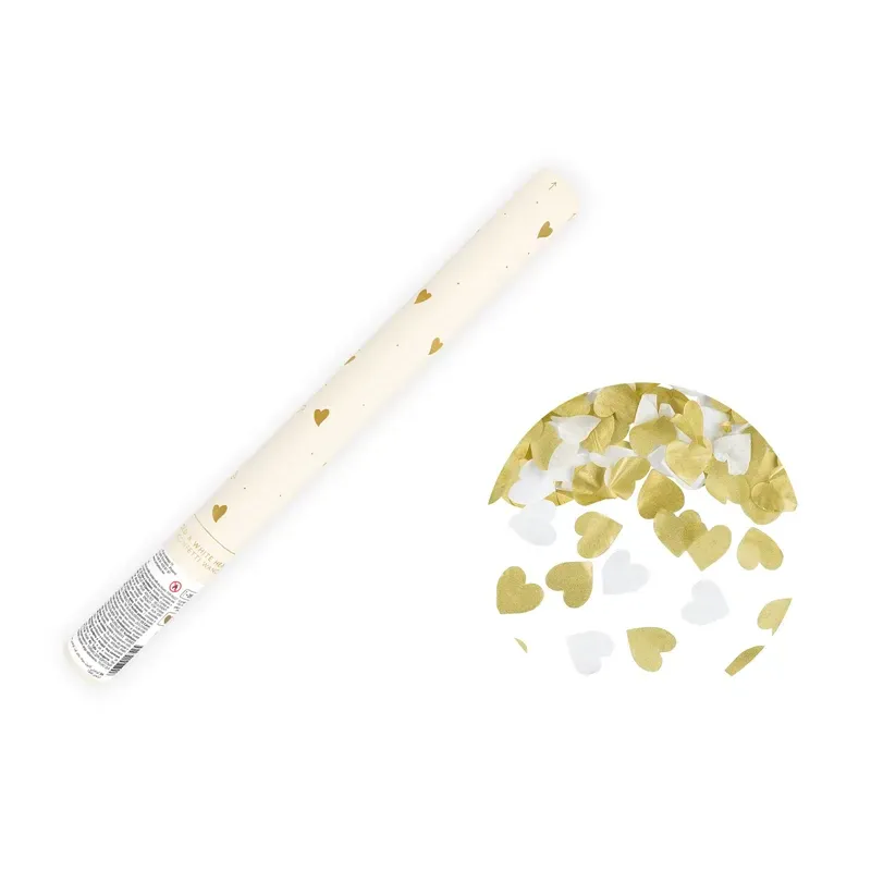 Konfety Srdiečka, bielo-zlaté 35cm
