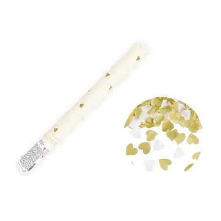 Konfety Srdiečka, bielo-zlaté 35cm