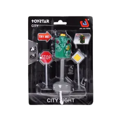 Semafor so zvukom a svetlom + 2 dopravné značky