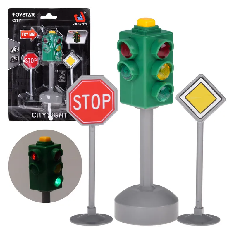 Semafor so zvukom a svetlom + 2 dopravné značky