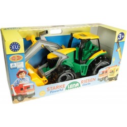 Traktor s lyžicou a bagrom zeleno-žltý, 65 cm