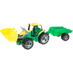 Traktor s lyžicou a vlečkou, 60 cm