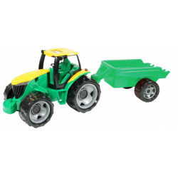 Traktor s vlečkou zeleno-žltý