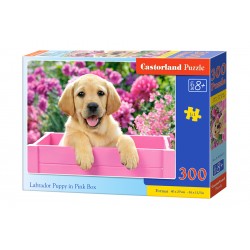 Castorland Puzzle Šteniatko Labradora v ružovom boxe, 300 dielov