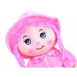 Handrová bábika v klobúku, 28 cm