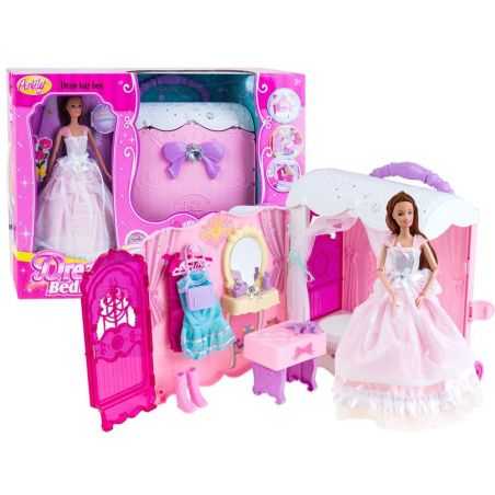 Domček pre bábiku v kufríku na kolieskach + bábika
