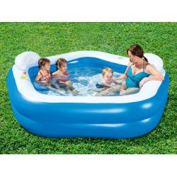 Bestway 54153 pohodlný nafukovací bazén so sedadlami, 213x206x69 cm