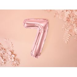 Balón fóliový- číslo 7, ružové zlato