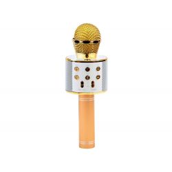 Bezdrôtový karaoke mikrofón, zlatá
