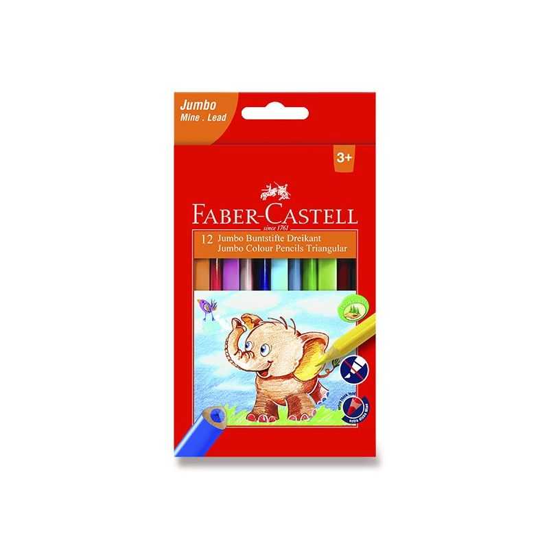 Farebné pastelky Faber-Castell Extra Jumbo, 12 farieb