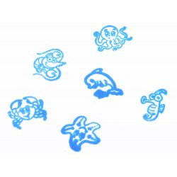 Set pečiatok – morské zvieratká, modré