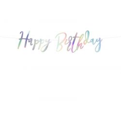 Baner Happy Birthday dúhový, 16,5 x 62 cm