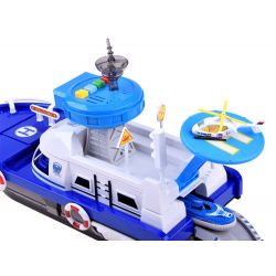 Policajná loď + helikoptéra, autá