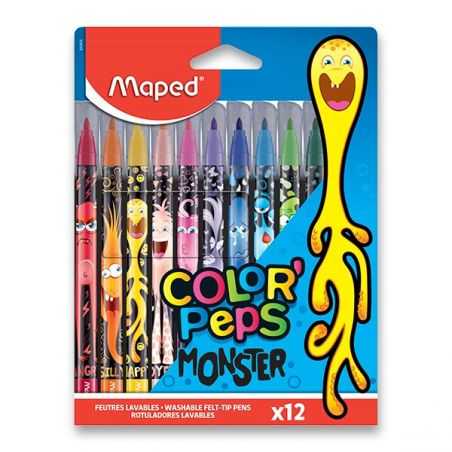 MAPED Color’Peps Monster- detské fixky, 12 farieb