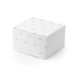 Darčekové krabičky so srdiečkami 10v1, biele
