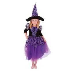 Detský kostým Čarodejnica fialová M