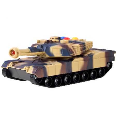 Vojenský tank so zvukom a svetlom, béžový