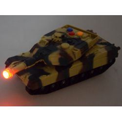 Vojenský tank so zvukom a svetlom, béžový