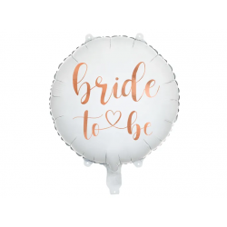 Fóliový balón Bride to be, biely 45cm