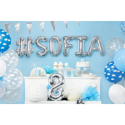 Fóliový balón písmeno „A“, 35cm strieborný