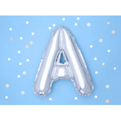 Fóliový balón písmeno „A“, 35cm strieborný