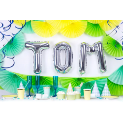 Fóliový balón písmeno „O“, 35cm strieborný