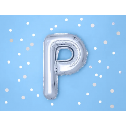 Fóliový balón písmeno „P“, 35cm strieborný