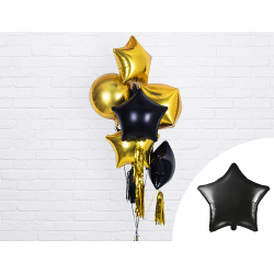 Fóliový balón Hviezda, 48cm, čierna