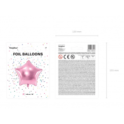 Fóliový balón Hviezda, 48cm, svetloružová