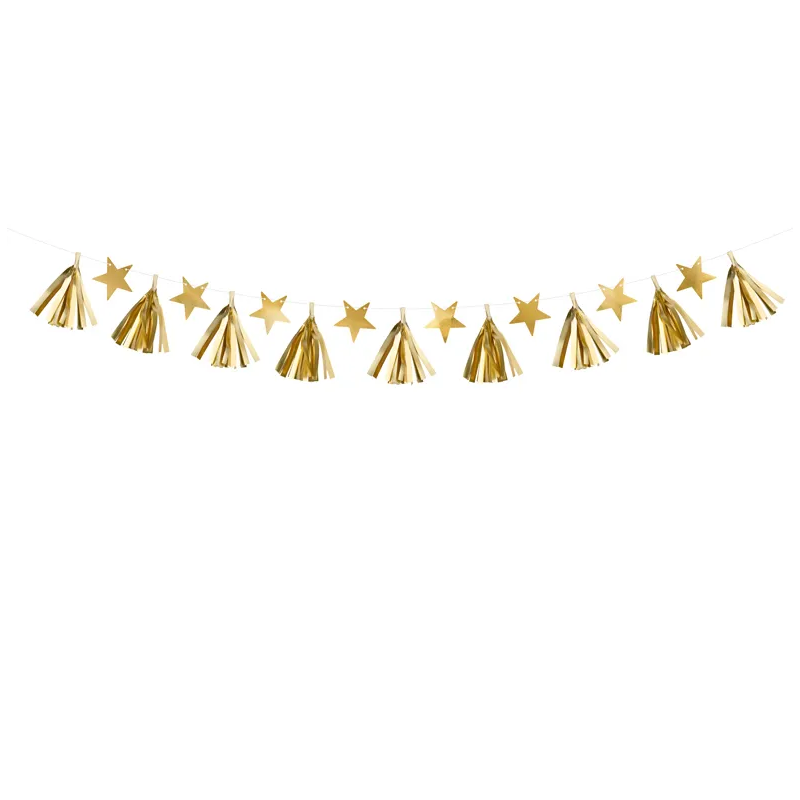 Girlanda Hviezdy, 3,6m, zlatá