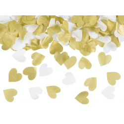 Konfety Srdiečka, bielo-zlaté 35cm