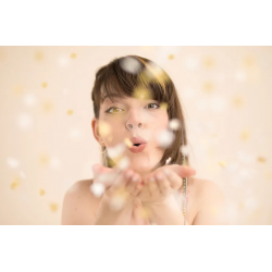 Konfety Srdiečka, bielo-zlaté 35cm