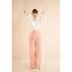 Konfety so serpentínami, bielo-zlaté 25cm