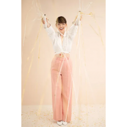 Konfety so serpentínami, bielo-zlaté 25cm