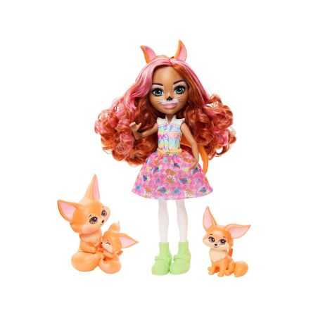 Bábika Enchantimals Filigree Fox s rodinou líšky Perk