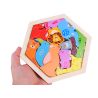 Farebné drevené puzzle Zvieratká ZOO, 13 dielikov