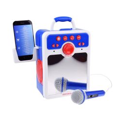 Hudobný reproduktor Boombox s mikrofónom, modrý