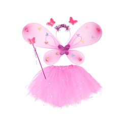 Kostým Víla so svietiacimi krídlami, svetlo-ružová