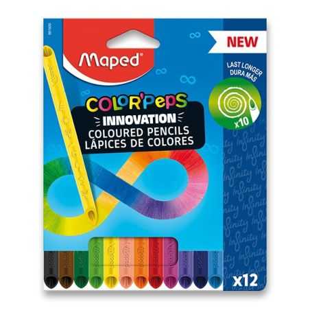 Farebné pastelky Maped Color´Peps INFINITY, 12 farieb